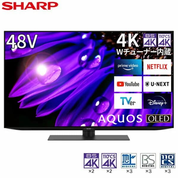テレビ 48V型 SHARP シャープ アクオス AQUOS 液晶テレビ 48型 48インチ メーカー保証対応 初期不良対応 4T-C48EQ2 有機ELテレビ 4K対応 BS・CS 4Kチューナー内蔵 YouTube対応 メーカー様お取引あり エクプラ特選