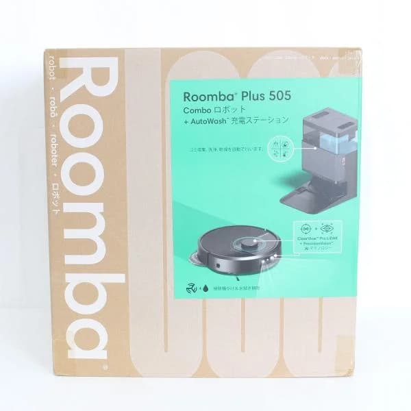 ボーナスストア+5％【新品未開封】iRobot ルンバ Plus 505 Combo +AutoWash 充電ステーション N185060 ブラック ロボット掃除機 アイロボット Roomba 本体