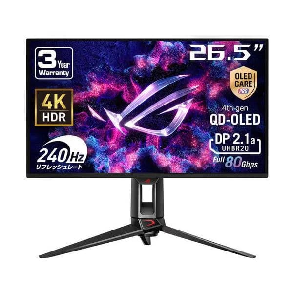ROG Swift OLED PG27UCDM 26.5インチ 4K 有機EL ゲーミングモニター 240Hz 0.03ms(GTG)
