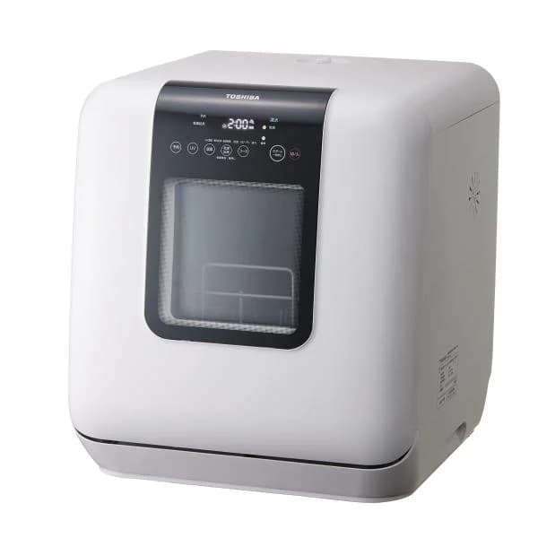 TOSHIBA(東芝) 食洗機 DWS-33A 工事不要 食器洗い乾燥機 1-3人用 ヒーター式 乾燥 UV除菌 節水 コンパクト 卓上 高温水洗浄 ホワイト