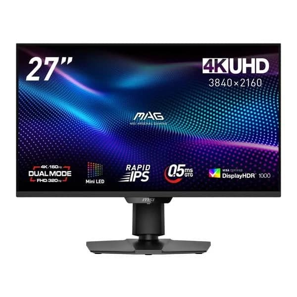 MSI ゲーミングモニター MAG 274UPDF E16M 27インチ 4K UHD(3,840×2,160) 160Hz(フルHD時：320Hz) 0.5ms(GTG、最小値) RAPID IPSパネル