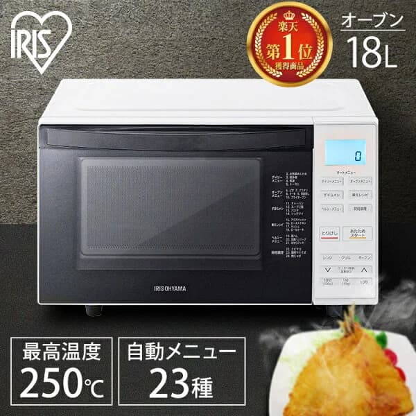 【ポイント3倍★4/4 20:00〜4/13 9:59】オーブンレンジ フラット 18L アイリスオーヤマ 一人暮らし センサー オーブン レンジ グリル 自動メニュー オートメニュー 電子レンジ レンジ おしゃれ あたため 時短 ホワイト MO-F1810-W タイパ