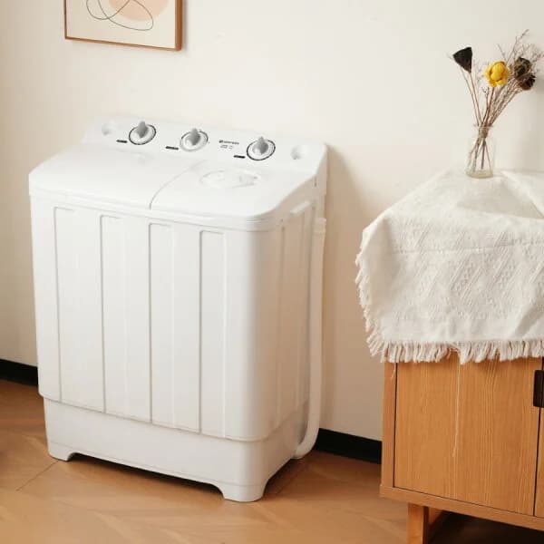 【15%OFF！★マラソン】【新品】洗濯機 洗濯容量10kg 脱水容量6kg キレイ タイマー コンパクト 一人暮らし 節電 二槽式洗濯機 ステンレス槽 まとめ洗い 脱水器 縦型洗濯機 ホワイト 部屋干し 洗濯物きれい 引越し 単身 家電 新生活