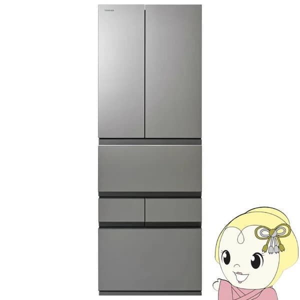冷蔵庫 【標準設置費込】 東芝 TOSHIBA 508L 6ドア アッシュグレージュ GR-Y510FZ-ZH ぎおん【KK9N0D18P】