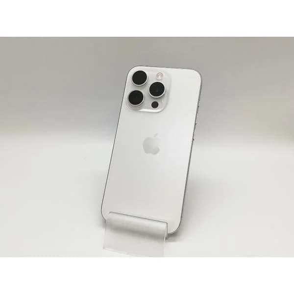 【中古】Apple docomo 【SIMフリー】 iPhone 15 Pro 128GB ホワイトチタニウム MTU83J/A【福岡天神】保証期間１ヶ月【ランクC】