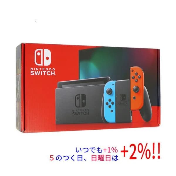 【中古】Nintendo Switch バッテリー拡張モデル HAD-S-KABAA ネオンブルー・ネオンレッド ACアダプター・Joy-Con・ゴムなし・本体いたみ 元箱あり