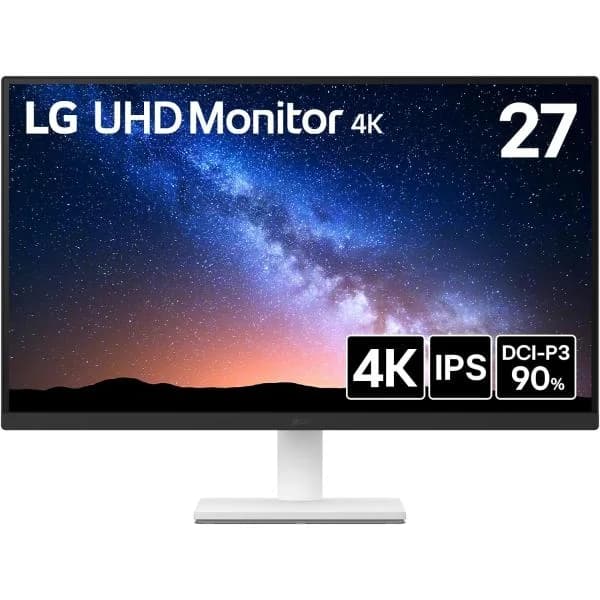 LG モニター ディスプレイ 27US500-W 27インチ 4K 3840×2160 IPS 約10.7億色表示 (8bit+FRC) DCI-P3 90% HDR アンチグレア HDMI ×2 DisplayPort