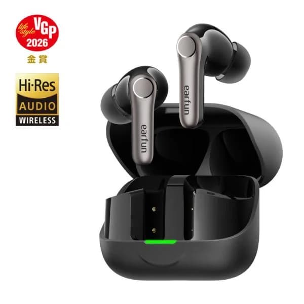 EarFun Air Pro 4+ Black 完全ワイヤレスイヤホン ノイズキャンセリング Bluetooth イヤホン ワイヤレス カナル型 ノイキャン 防水 軽い イヤーファン