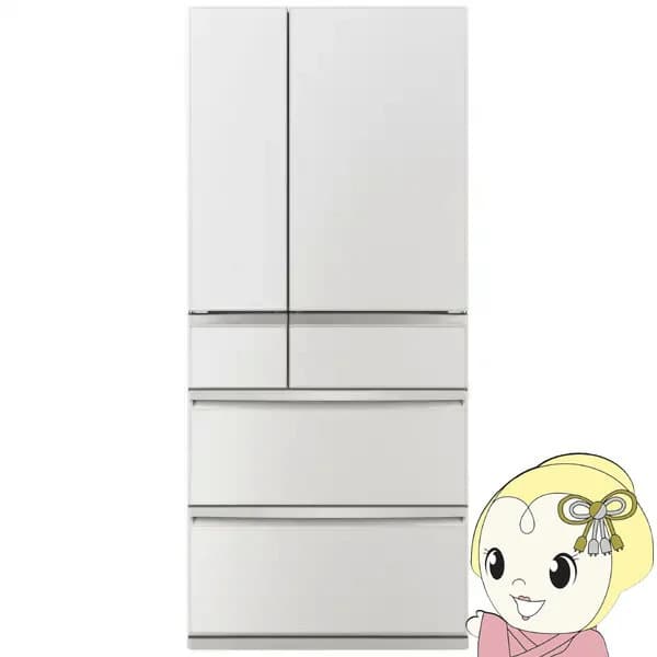 【3/18限定ダイヤモンド会員はエントリーで当店全品最大P8倍】冷蔵庫【設置込】三菱電機 WXDシリーズ 幅80cm 700L 6ドア 観音開きタイプ グランドリネンホワイト MR-WXD70N-W【KK9N0D18P】