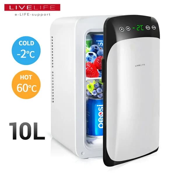 ギフト ミニ冷蔵庫 冷温庫 保温庫 ギフト LIVELIFE ポータブル保温冷庫★夏は冷たく,冬は温かい飲み物を！Rockpals 10L -2℃〜60℃職場 家庭・車載両用 保冷温庫 ポータブル 冷温庫 小型冷温庫 一人暮らし ペットボトル 静音