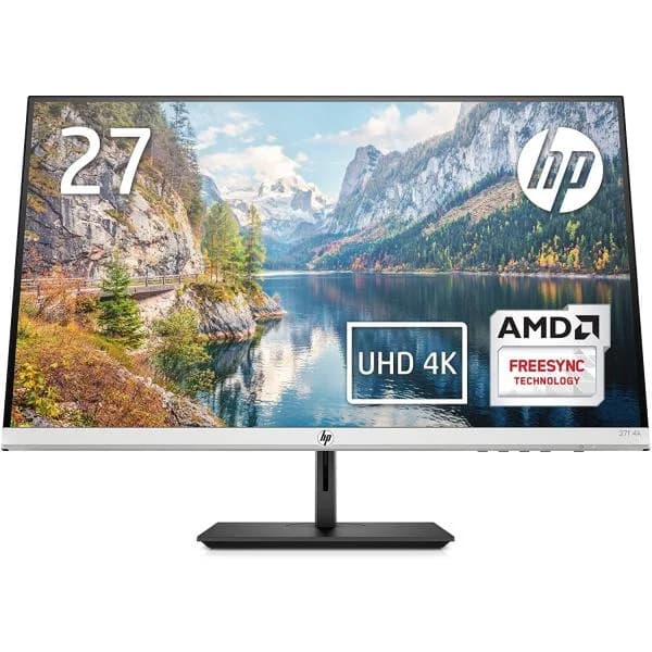 HP モニター 27インチ 4K ディスプレイ 解像度3840x2160 非光沢 IPSパネル 超薄型 省スペース HP 27f 4K （型番：5ZP