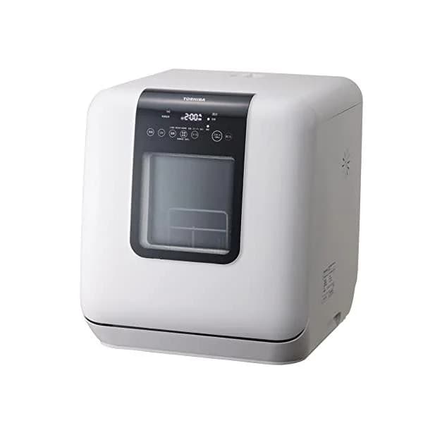 TOSHIBA(東芝) 食洗機 DWS-33A 工事不要 食器洗い乾燥機 1-3人用 ヒーター式 乾燥 UV除菌 節水 コンパクト 卓上 高