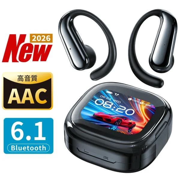 ワイヤレスイヤホン イヤホン 耳掛け Bluetooth6.1 ENC ノイズキャンセリング 自動ペアリング IPX7防水 AAC対応 50H連続再生