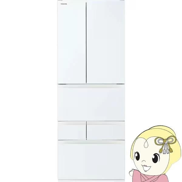 [予約 約1週間以降]冷蔵庫【設置込】東芝 601L 幅68.5cm フレンチドア（観音開き） 6ドア VEGETA ベジータ FKシリーズ グランホワイト GR-Y600FK-EW ぎおん