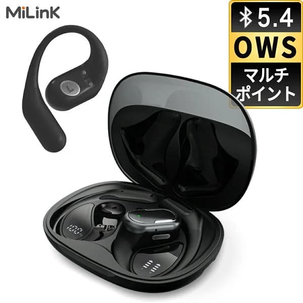 【耳を塞がない OWS 】Mi T5 OWS ワイヤレスイヤホン bluetooth 5.4 イヤホン 耳掛け ENC ノイズキャンセリング 完全 ワイヤレス ブルートゥース イヤホン 耳かけ 落下防止 両耳 片耳 高音質 マイク付き 長時間 通話 防水 スポーツ ランニング スマホ iPhone Android