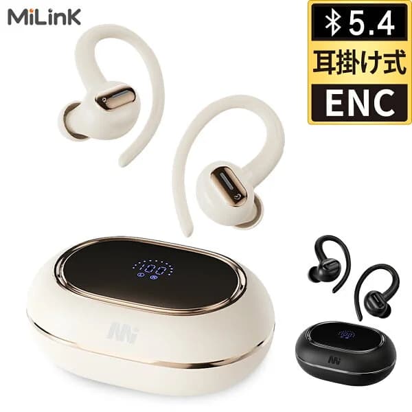 【スポーツ型 耳掛け式 】Mi Tune05 ワイヤレスイヤホン bluetooth 5.4 イヤホン 耳掛け ENC ノイズキャンセリング 完全 ワイヤレス ブルートゥース イヤホン 耳かけ 落下防止 両耳 片耳 高音質 マイク付き 長時間 通話 防水 スポーツ ランニング iPhone Android