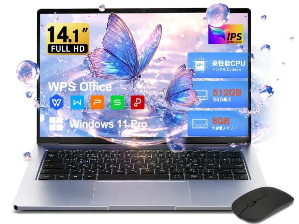 ノートパソコン 新品 Office付き 初心者向け 初期設定済 Win11 Pro 日本語キーボード テレワーク応援 Celeron N3350メモリー:8GB 高速SSD:512GB最大 laptop 14型液晶 Webカメラ USB 3.0 miniHDMI 無線機能 Bluetooth 超軽量大容量バッテリー ノートPC在宅勤務14Q8H