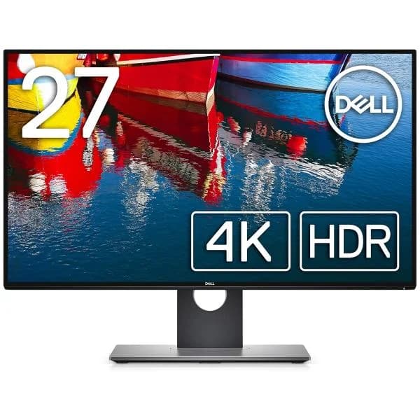 Dell フレームレス 27インチ モニター U2718Q IPSパネル 3840x2160 4K HDMI 画面回転 高さ調整 中古ディスプレイ