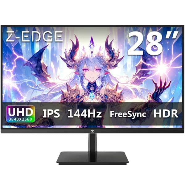 【レビューキャンペーン】Z-EDGE 4K モニター 28インチ 144Hz 27インチ ディスプレイ LED ゲーミング UHD 3840x2160 非光沢 IPSパネル 超薄型 HDR FreeSync HDMI DisplayPort U28I4K