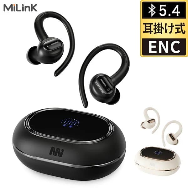 【スポーツ型 耳掛け式 】Mi Tune05 ワイヤレスイヤホン bluetooth 5.4 イヤホン 耳掛け ENC ノイズキャンセリング 完全 ワイヤレス ブルートゥース イヤホン 耳かけ 落下防止 両耳 片耳 高音質 マイク付き 長時間 通話 防水 スポーツ ランニング スマホ iPhone Android