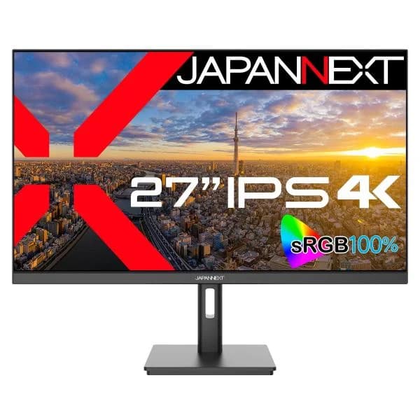 JAPANNEXT 27インチ モニター 4K UHD 3840x2160解像度 IPS ディスプレイ (HDMI/DisplayPort/スピーカー