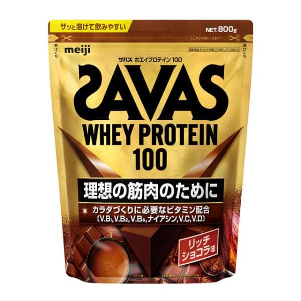 ザバス ホエイプロテイン100 リッチショコラ味 800g CZ7459 2634070  WHEY PROTEIN100 SAVAS