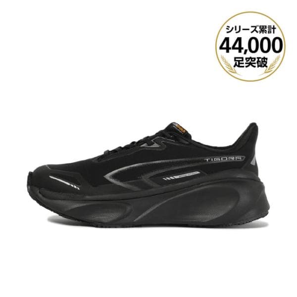 ティゴラ FT5/36 WPvb FT5/36ウォータープルーフ Vibram 防水モデル メンズ レディス 陸上 ランニングシューズ 2E : ブラック×ブラック TIGORA