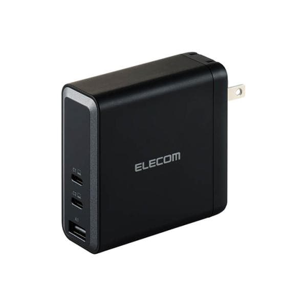 エレコム USB充電器 EPR規格 140W対応 AC充電器 USB Power Delivery 対応 140W USB-C×2 USB-A×1 スイングプラグ ブラック  EC-AC96140BK