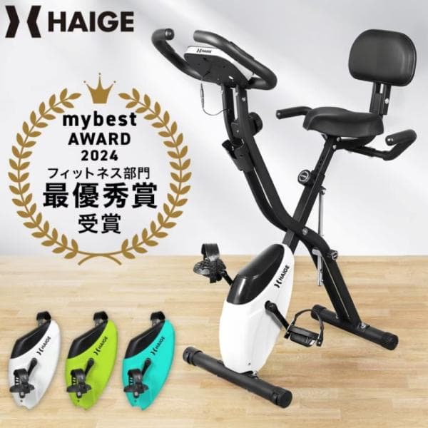 フィットネスバイク 静音 トレーニング ハイガー ダイエット 宅トレ 家庭用 折りたたみ HG-QB-J917B 1年保証