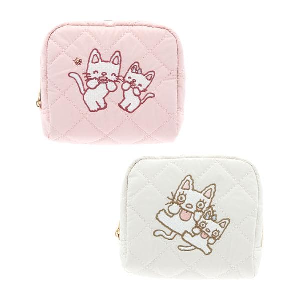 ノンタン　刺繍ミニポーチ　2カラー　ピンク/ベージュ　[M便 1/1]