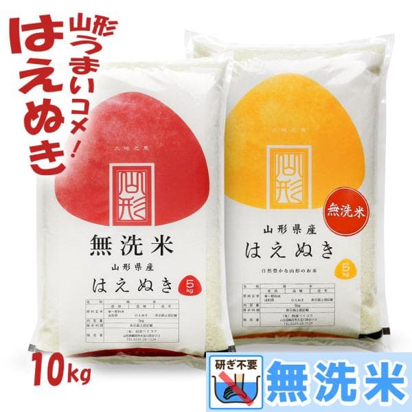 新米 令和8年 無洗米 10kg はえぬき 山形県産 5kg×2袋 米