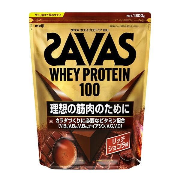 （大容量）ザバス(SAVAS)  ホエイプロテイン100 リッチショコラ味 1800g 1袋  明治（イチオシ）