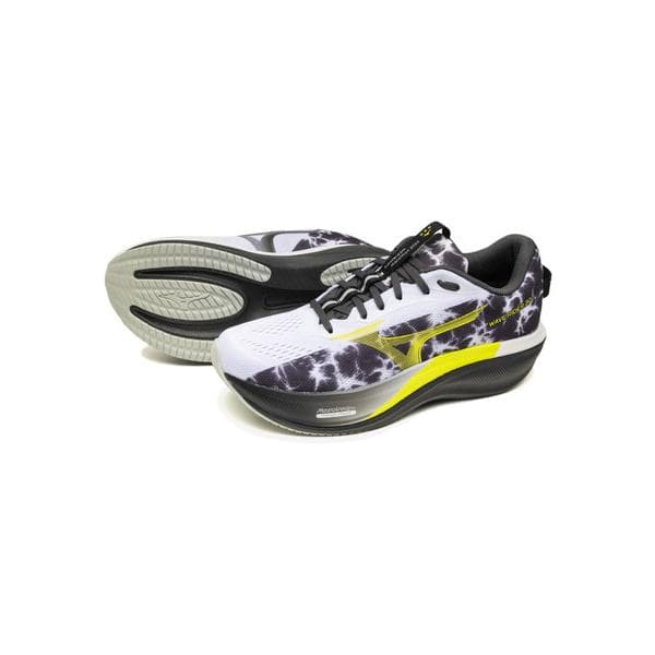 ミズノ（MIZUNO）（メンズ、レディース）ランニングシューズ ジョギングシューズ ウエーブライダー 30 AMS ホワイト イエロー  J1GU262281 スポーツシューズ
