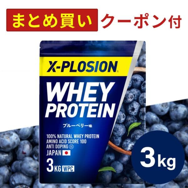 エクスプロージョン WPC 3kg ブルーベリー味 100%ホエイプロテイン 大容量