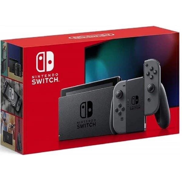 【送料無料】【中古】Nintendo Switch 本体 Joy-Con(L)/(R) グレー(バッテリー持続時間が長くなったモデル)(箱説付き)